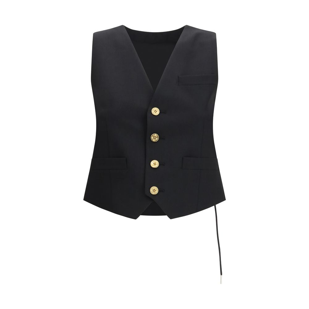 Sacai Black Polyester Waistcoat - Elegant and Versatile