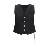 Sacai Black Polyester Waistcoat - Elegant and Versatile