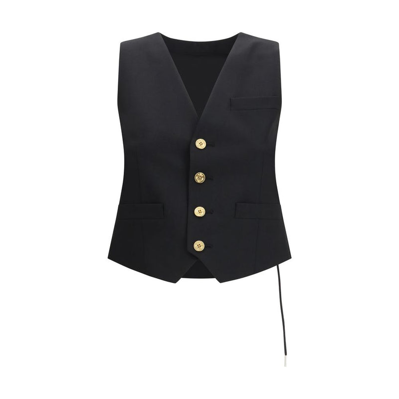 Sacai Black Polyester Waistcoat - Elegant and Versatile