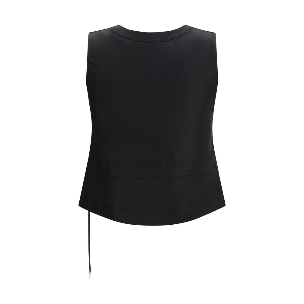 Sacai Black Polyester Waistcoat - Elegant and Versatile