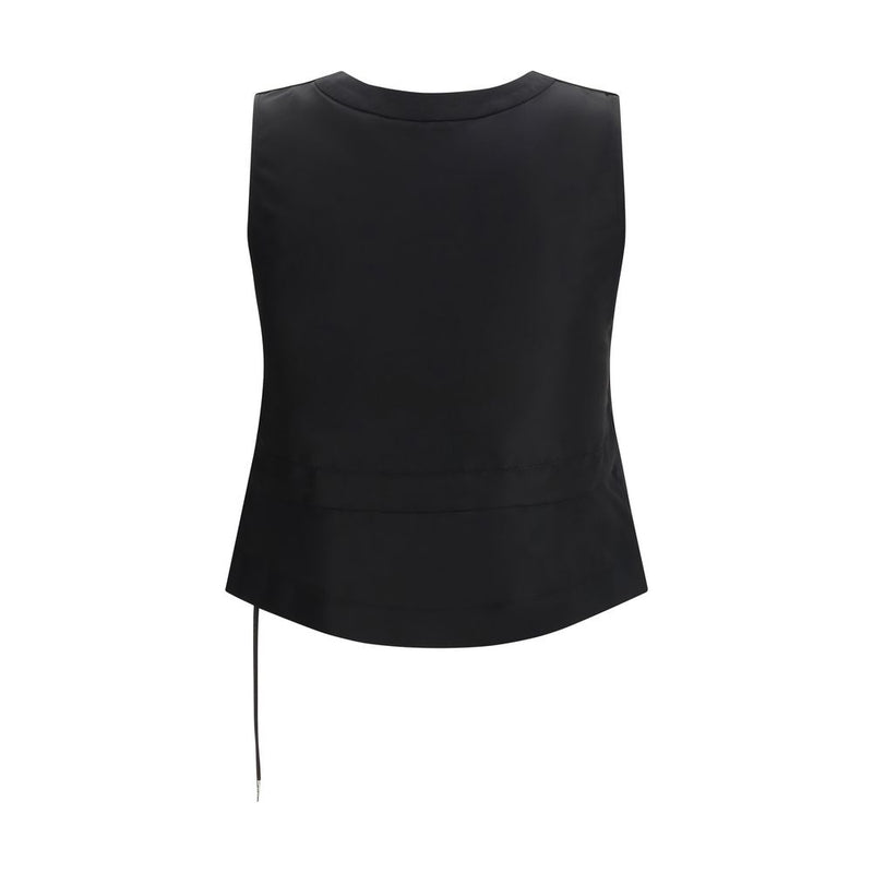 Sacai Black Polyester Waistcoat - Elegant and Versatile