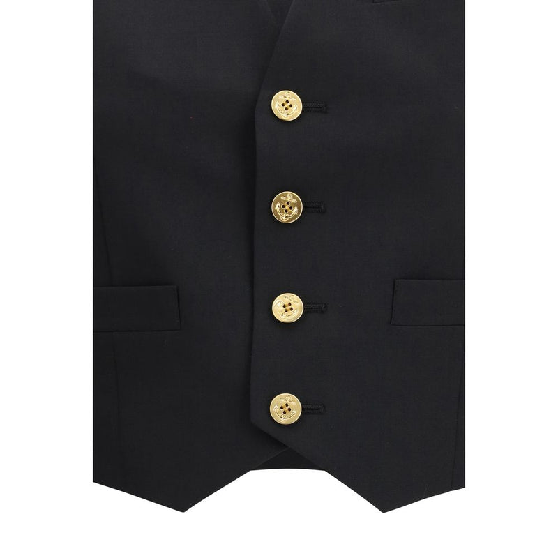 Sacai Black Polyester Waistcoat - Elegant and Versatile