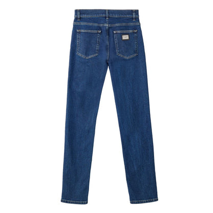 Jean skinny bleu en coton Dolce &amp; Gabbana
