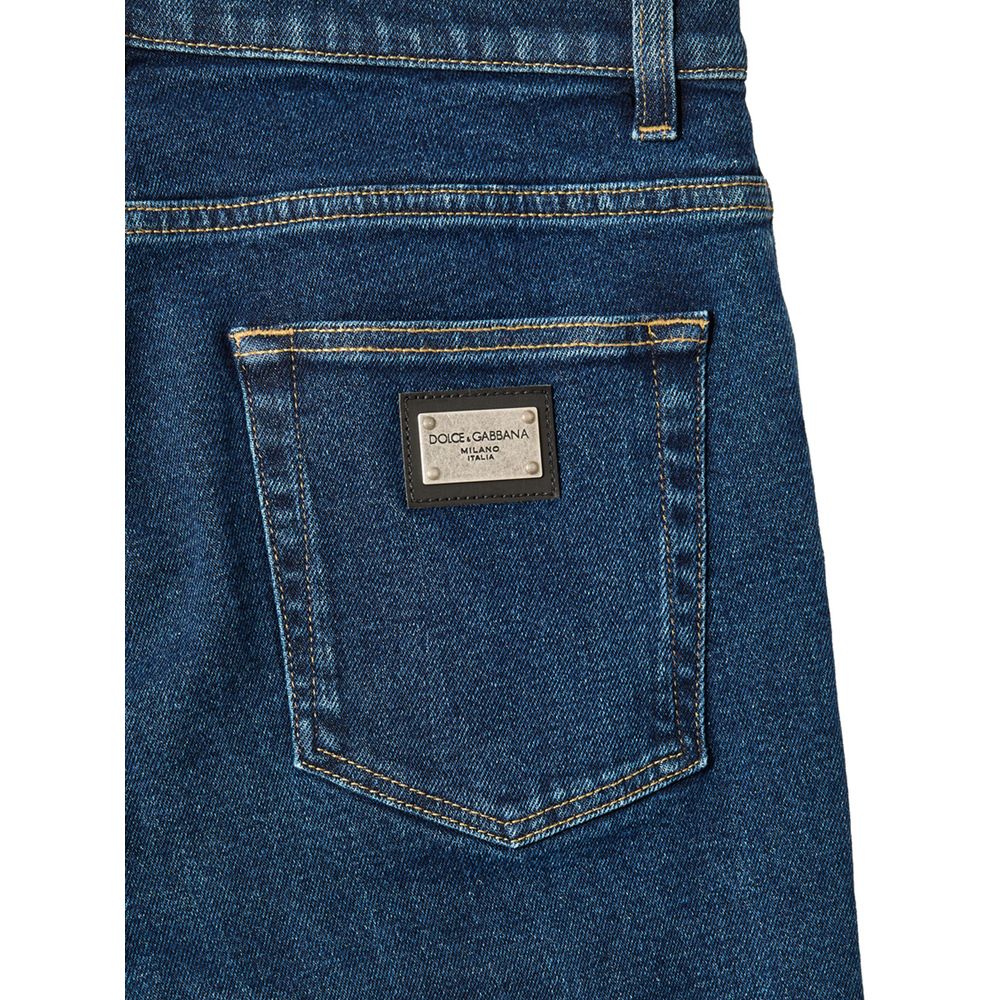 Jean skinny bleu en coton Dolce &amp; Gabbana