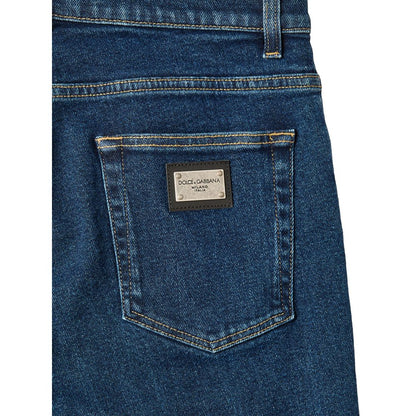Jean skinny bleu en coton Dolce &amp; Gabbana
