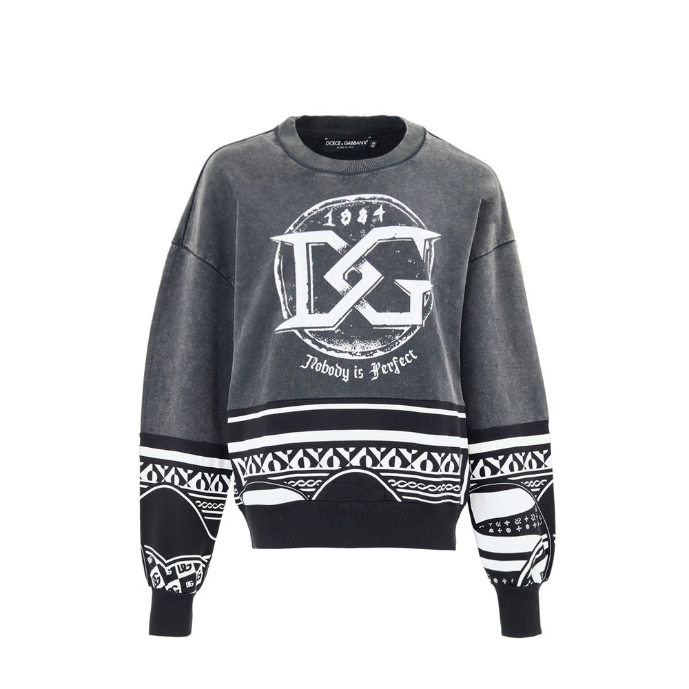 Sweat-shirt noir en coton Dolce &amp; Gabbana