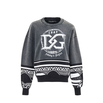 Sweat-shirt noir en coton Dolce &amp; Gabbana