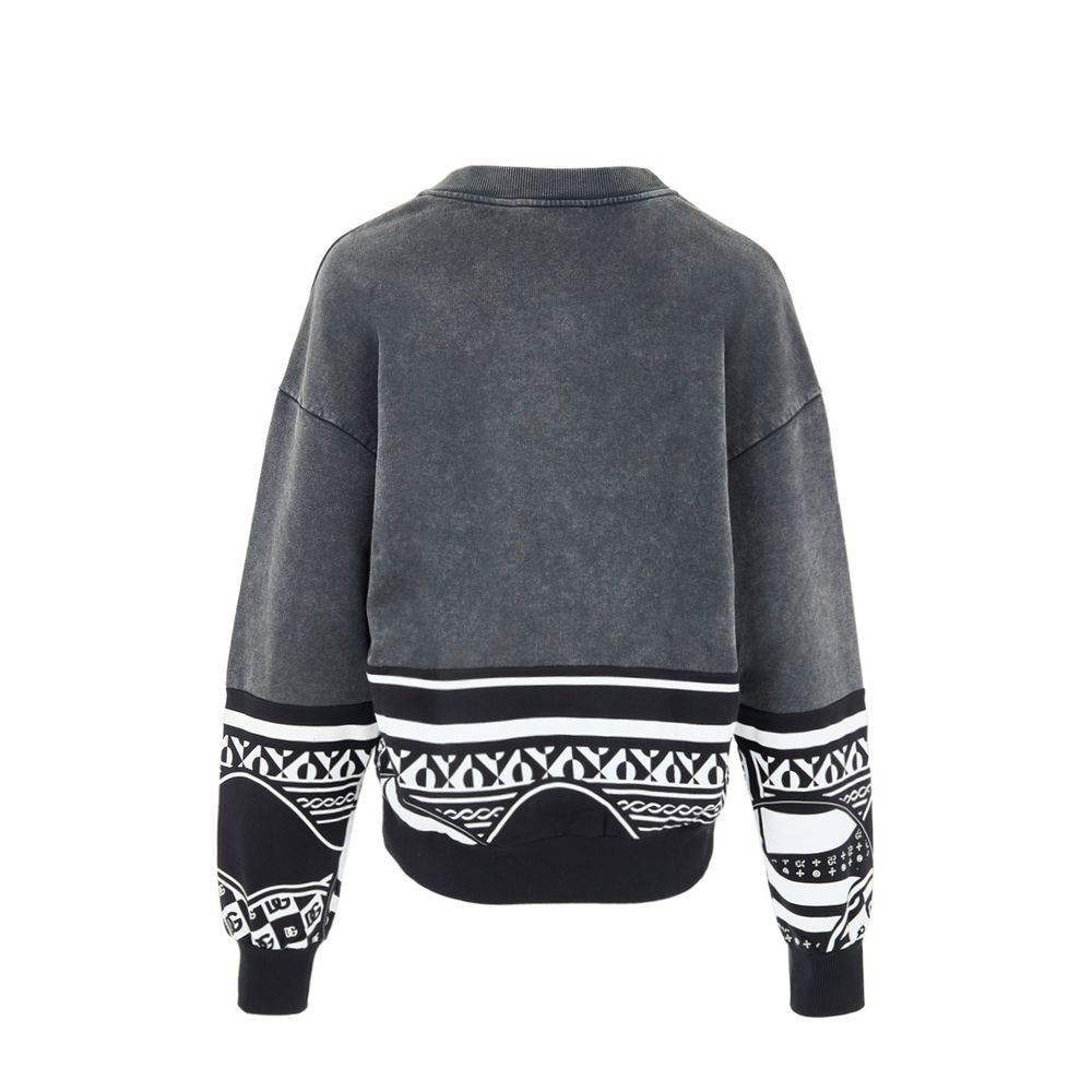 Sweat-shirt noir en coton Dolce &amp; Gabbana