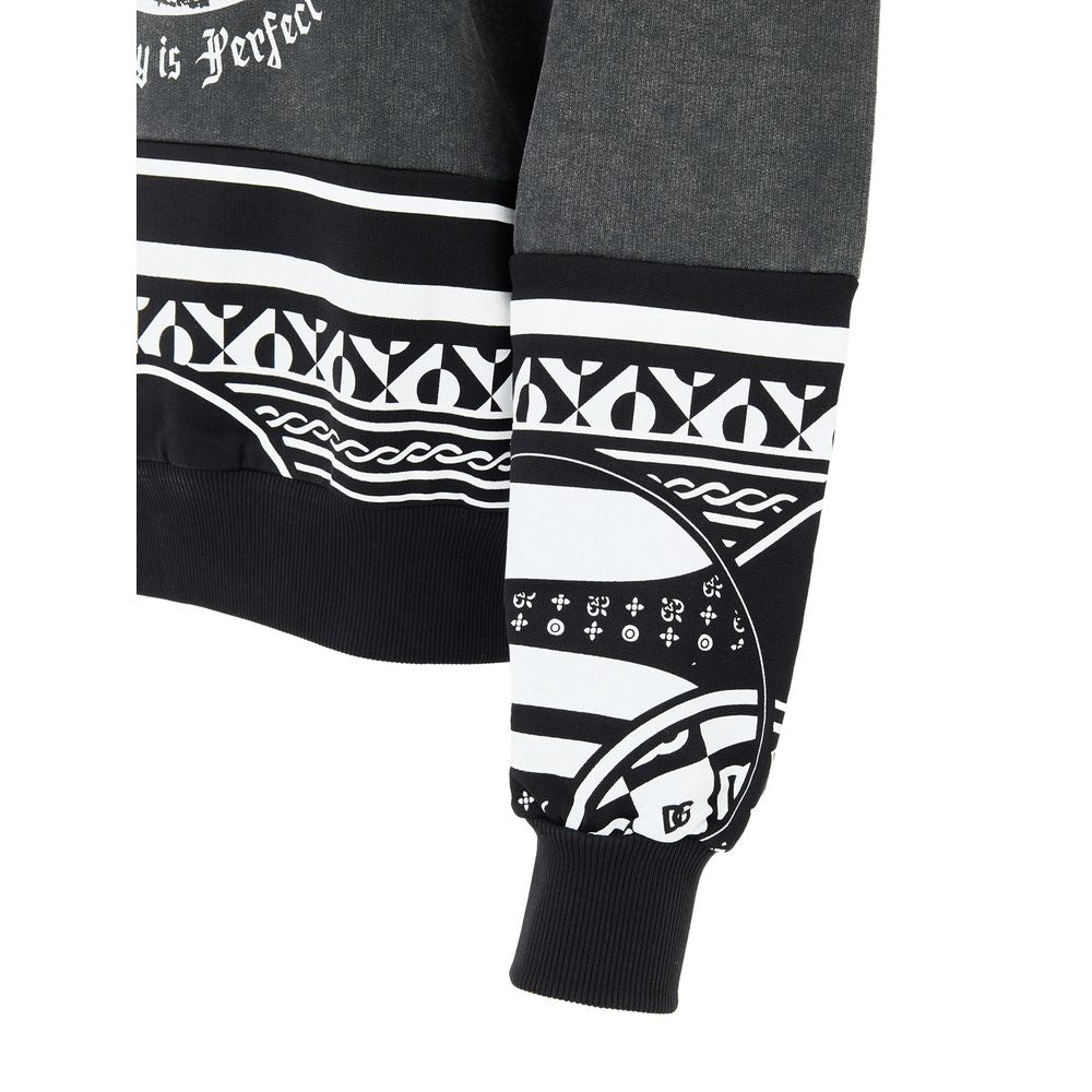 Sweat-shirt noir en coton Dolce &amp; Gabbana