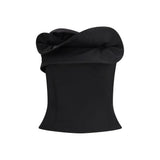 Magda Butrym Black Fleece Wool Corset Top
