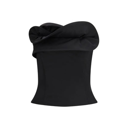 Magda Butrym Black Fleece Wool Top