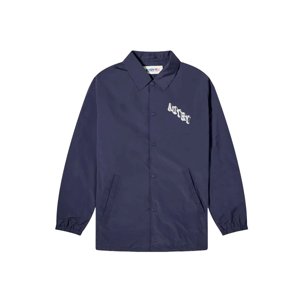 Autry Blue Polyester Long Sleeve Zip Top for Men
