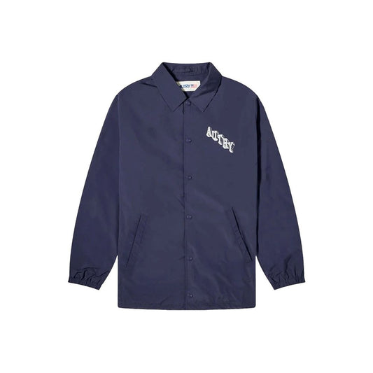 Autry Blue Polyester Long Sleeve Zip Top for Men