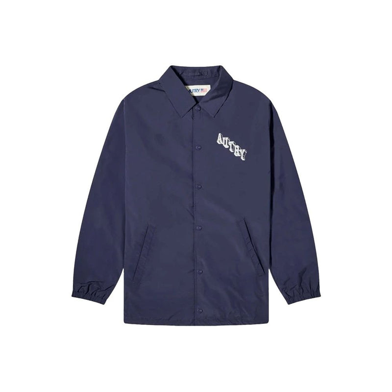 Autry Blue Polyester Long Sleeve Zip Top for Men
