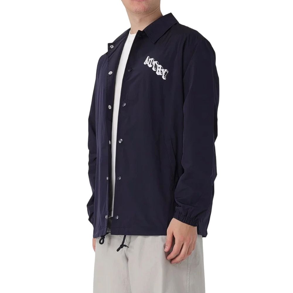 Autry Blue Polyester Long Sleeve Zip Top for Men