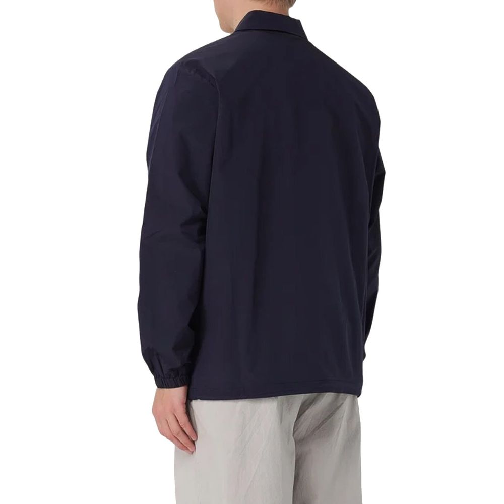Autry Blue Polyester Long Sleeve Zip Top for Men