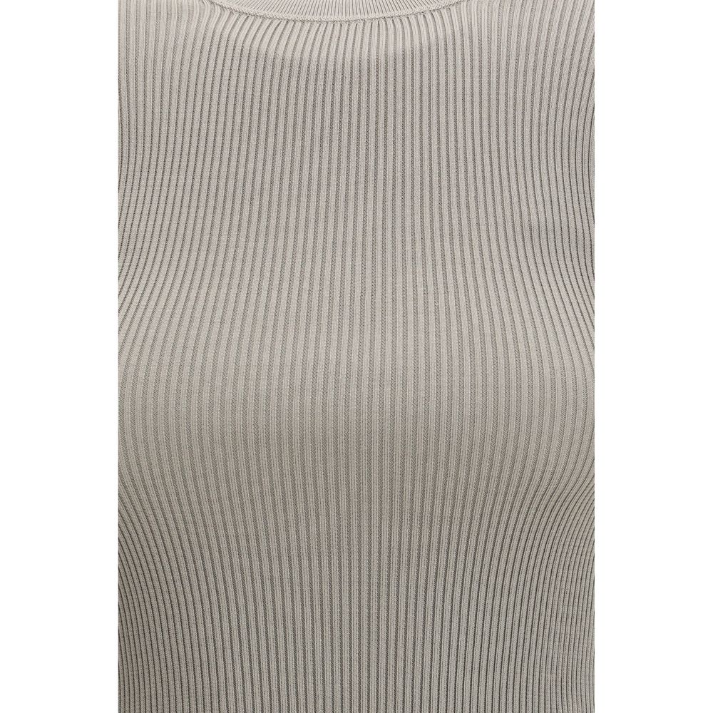 RIER Beige Silk T-Shirt - Élégance et Confort pour Femmes