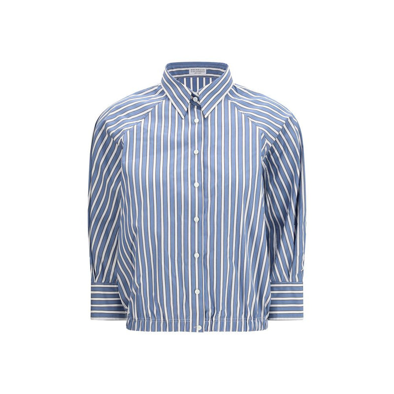 Brunello Cucinelli Blue Cotton Shirt - Elegant Design for Women