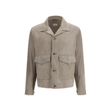 Manteau Brunello Cucinelli en cuir de veau bicolore (Bos taurus)