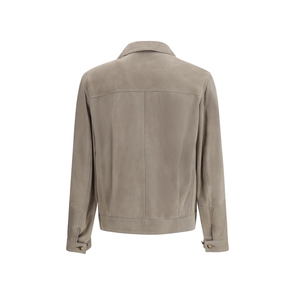 Manteau Brunello Cucinelli en cuir de veau bicolore (Bos taurus)