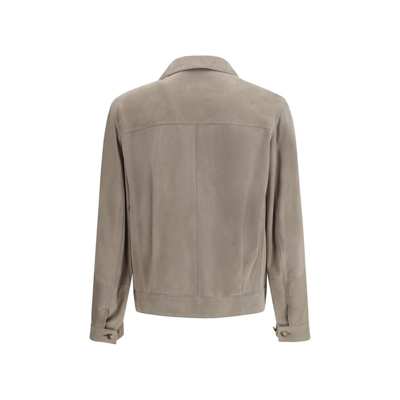 Brunello Cucinelli Bicolor Calf Leather Bos Taurus Coat