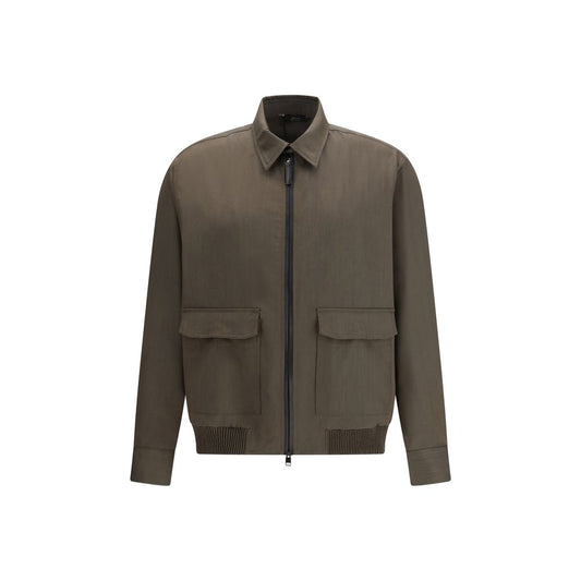 Brioni Bicolor Wollen Jas Tot Op De Grond