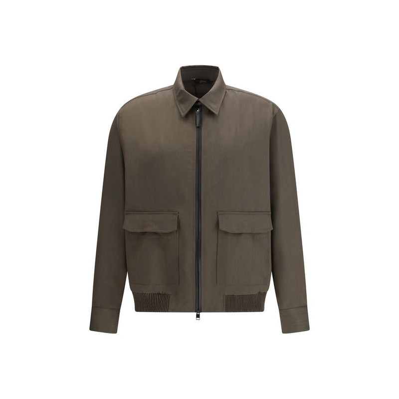 Brioni Bicolor Wollen Jas Tot Op De Grond
