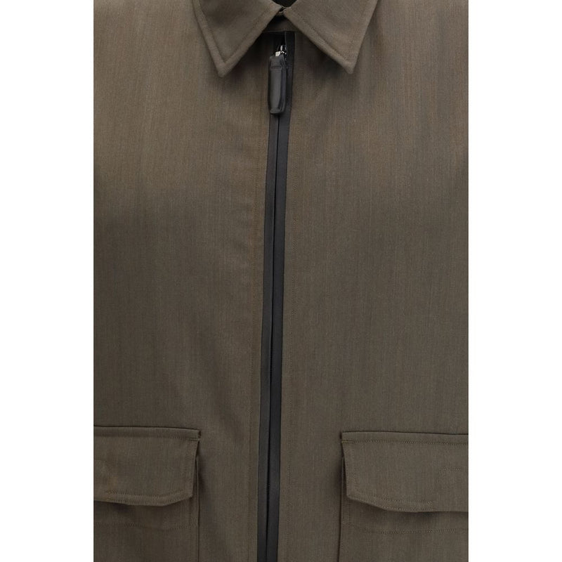 Brioni Bicolor Wollen Jas Tot Op De Grond