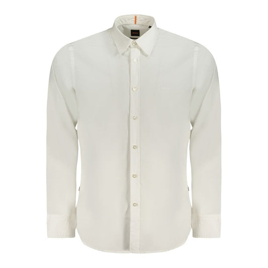 Wit katoenen herenshirt van Hugo Boss