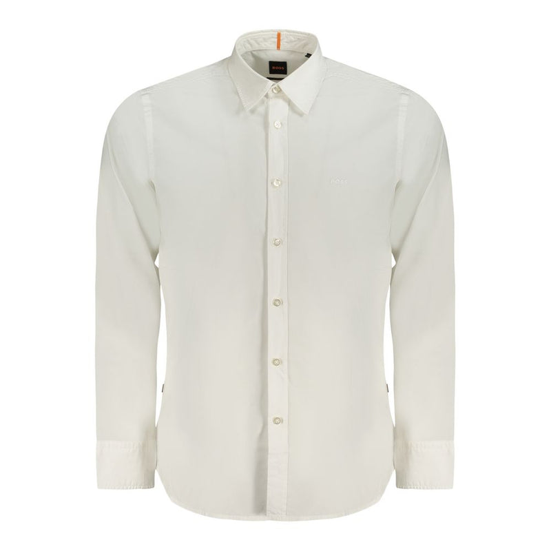 Hugo Boss White Cotton Men Shirt - Modern Fit