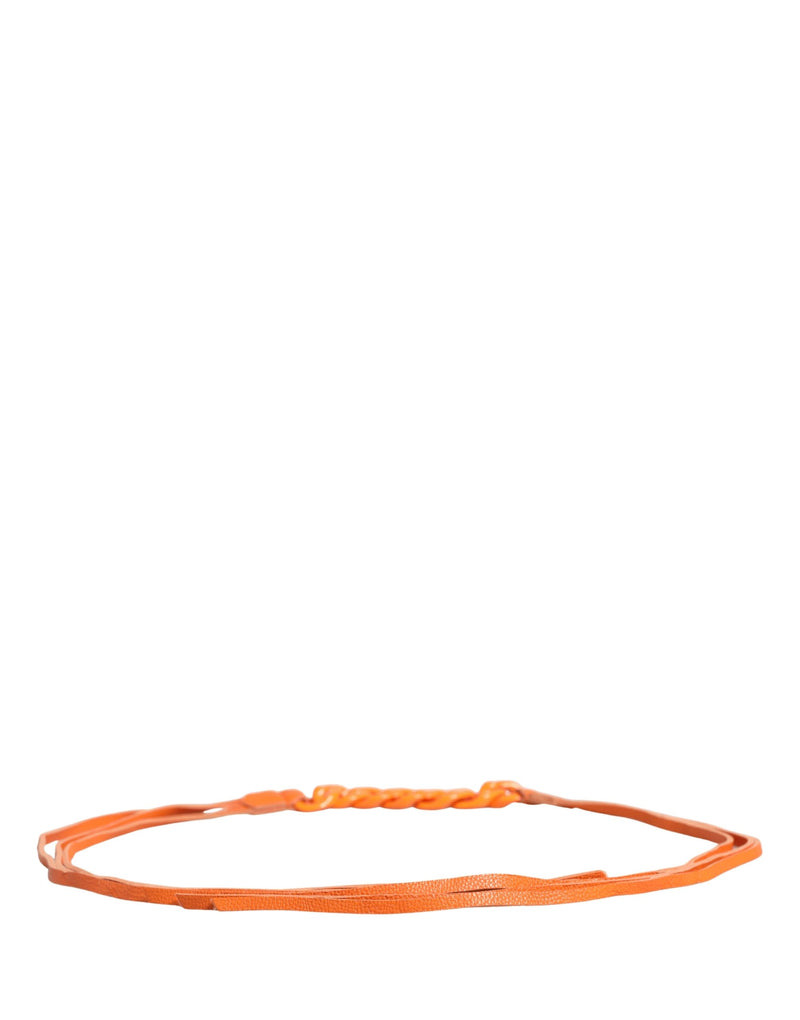 Ceinture en Cuir Orange Scervino Street avec Boucle Métallique