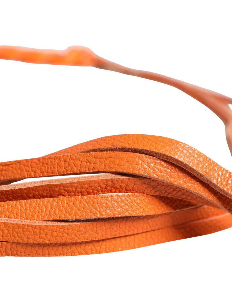 Ceinture en Cuir Orange Scervino Street avec Boucle Métallique