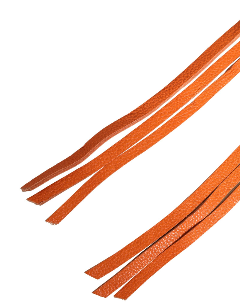 Ceinture en Cuir Orange Scervino Street avec Boucle Métallique