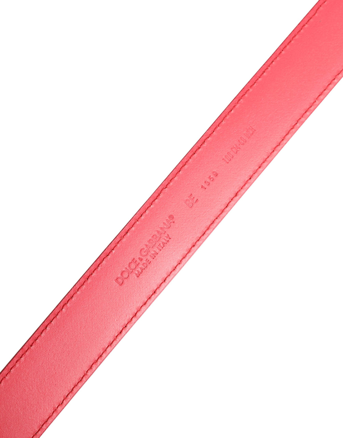 Dolce & Gabbana Pink Calf Leather Belt with Silver Metal Buckle