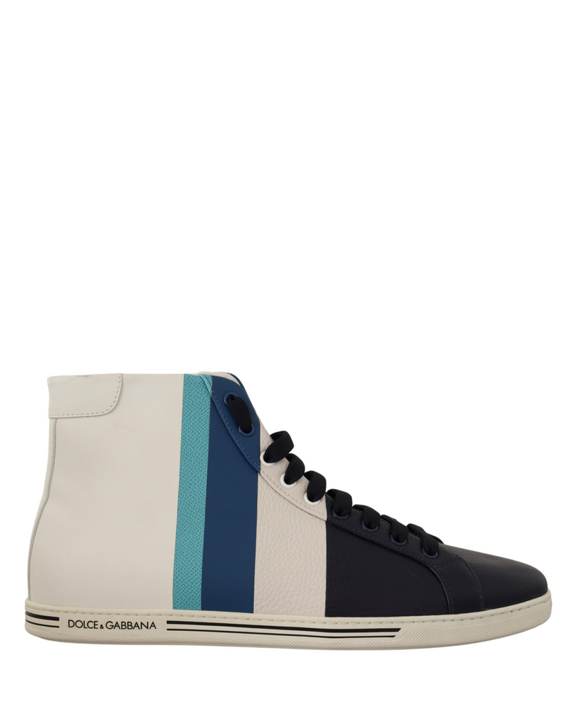Dolce & Gabbana Multicolor Leather Mid Top Sneakers