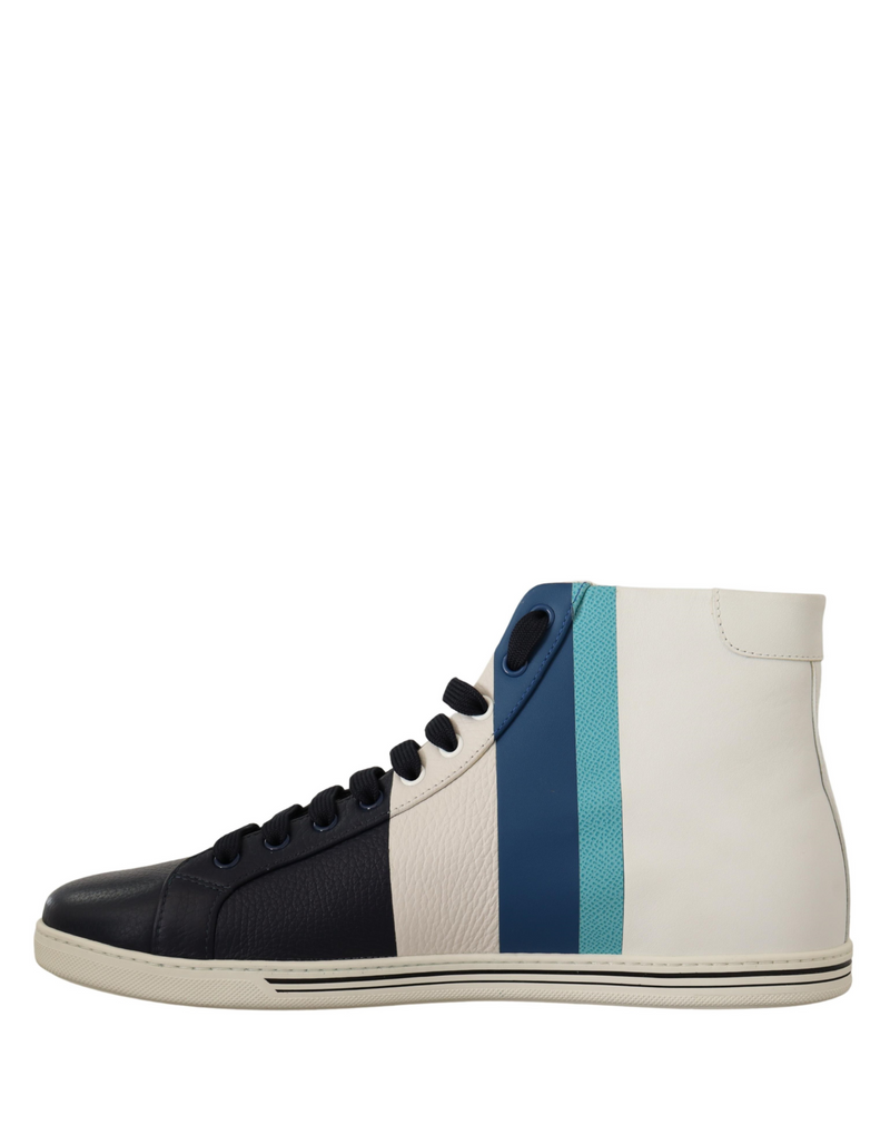 Dolce & Gabbana Multicolor Leather Mid Top Sneakers