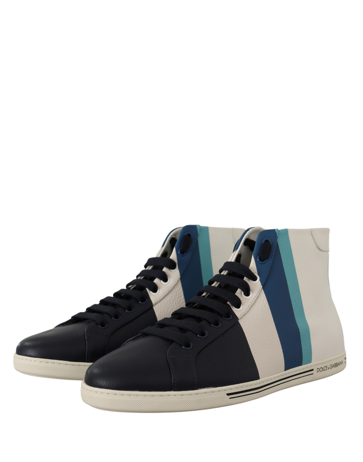 Dolce & Gabbana Multicolor Leather Mid Top Sneakers
