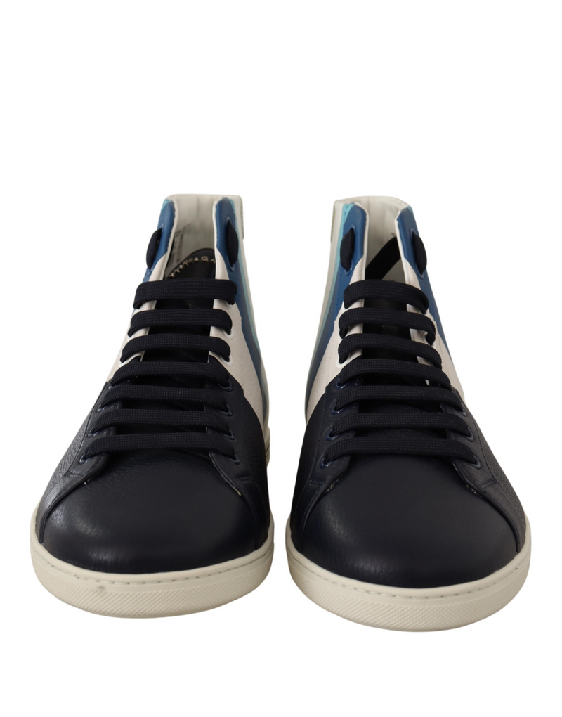 Dolce & Gabbana Multicolor Leather Mid Top Sneakers