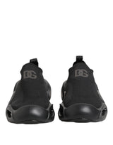 Dolce & Gabbana Black Slip On Wave Low Top Sneakers