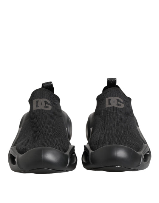 Dolce & Gabbana Black Slip On Wave Low Top Sneakers