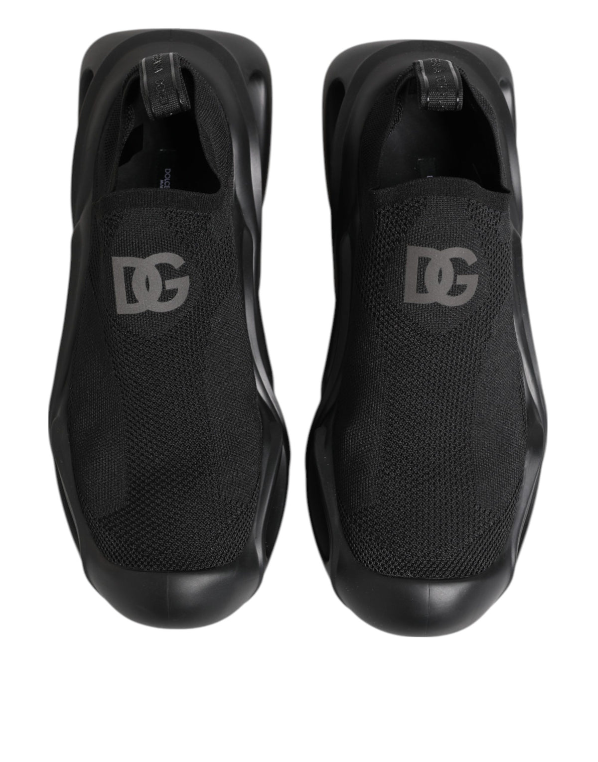 Dolce & Gabbana Black Slip On Wave Low Top Sneakers