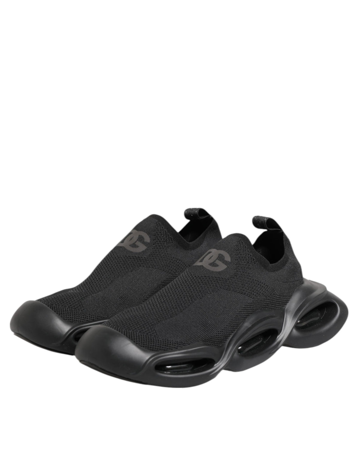 Dolce & Gabbana Black Slip On Wave Low Top Sneakers