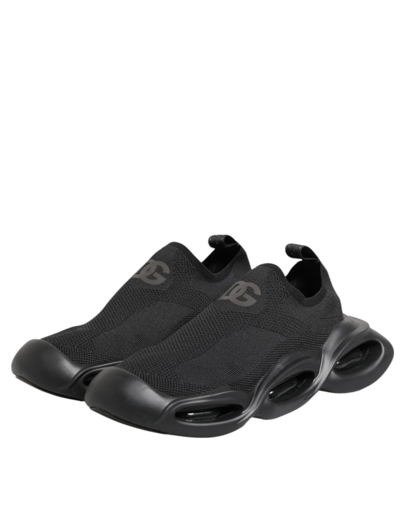 Dolce & Gabbana Black Slip On Wave Low Top Sneakers