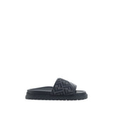 Fendi Gray Fabric Flat Sandals - Luxury Comfort for Men