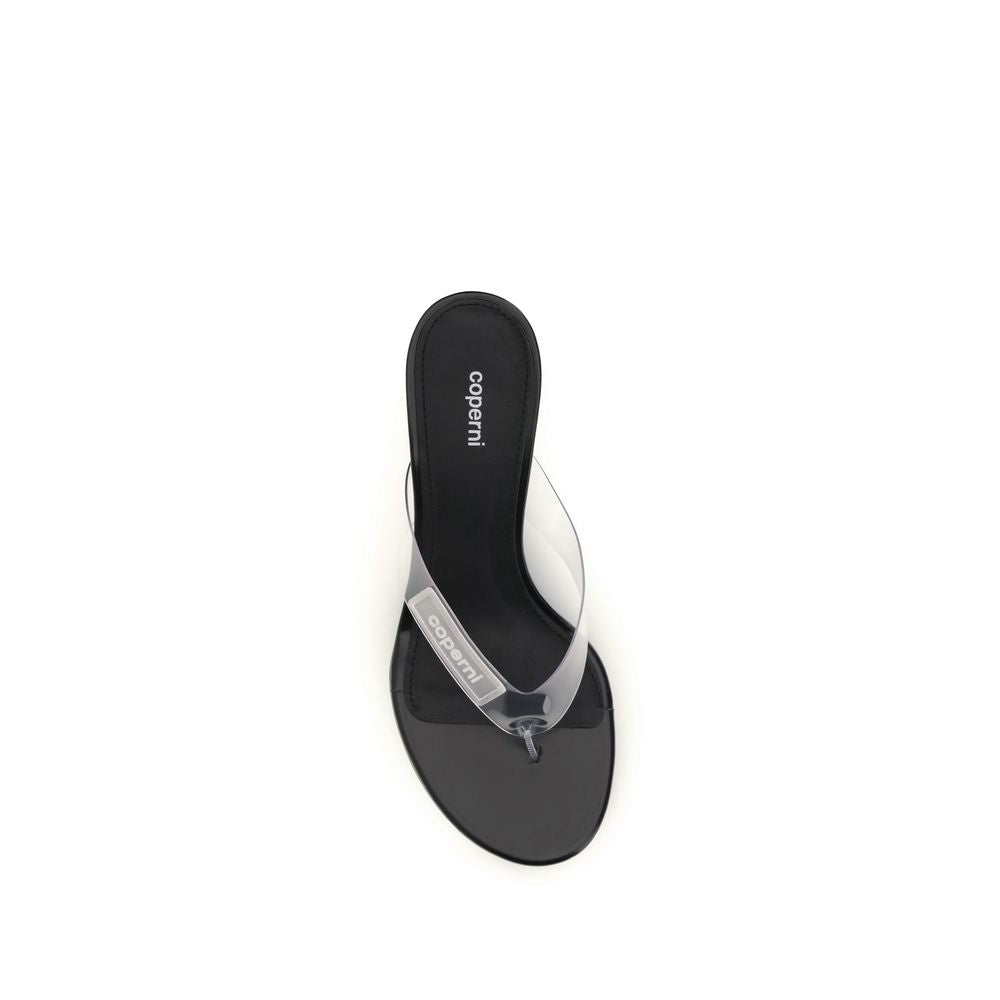 Coperni Black PVC Flip-Flop Sandals - Stylish Summer Essential