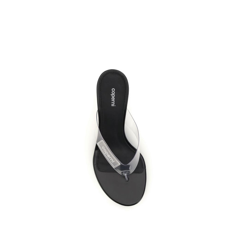 Coperni Black PVC Flip-Flop Sandals - Stylish Summer Essential