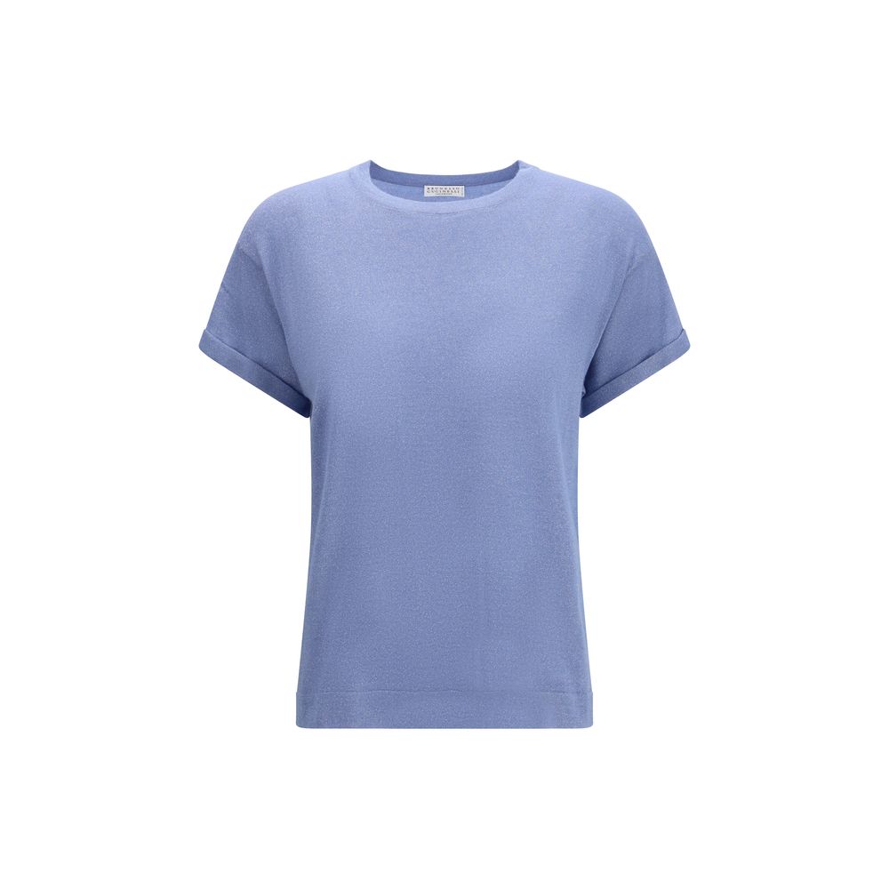 Brunello Cucinelli T-Shirt en Nylon Bleu pour Femme