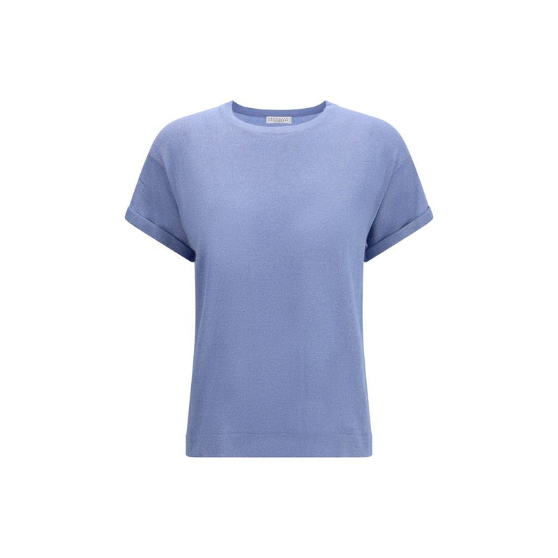 Brunello Cucinelli T-Shirt en Nylon Bleu pour Femme