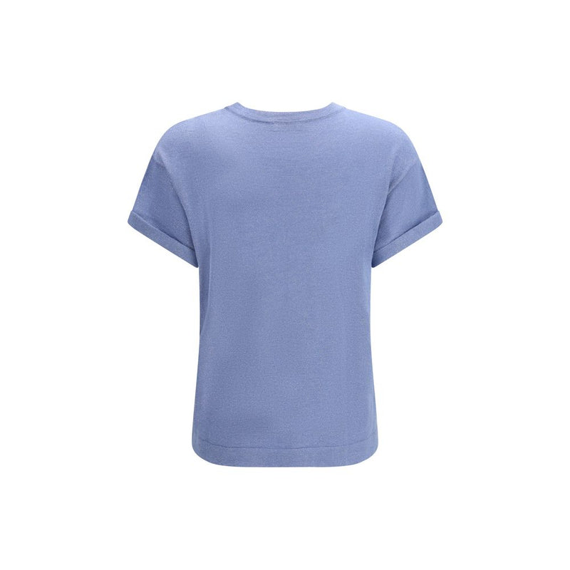 Brunello Cucinelli T-Shirt en Nylon Bleu pour Femme
