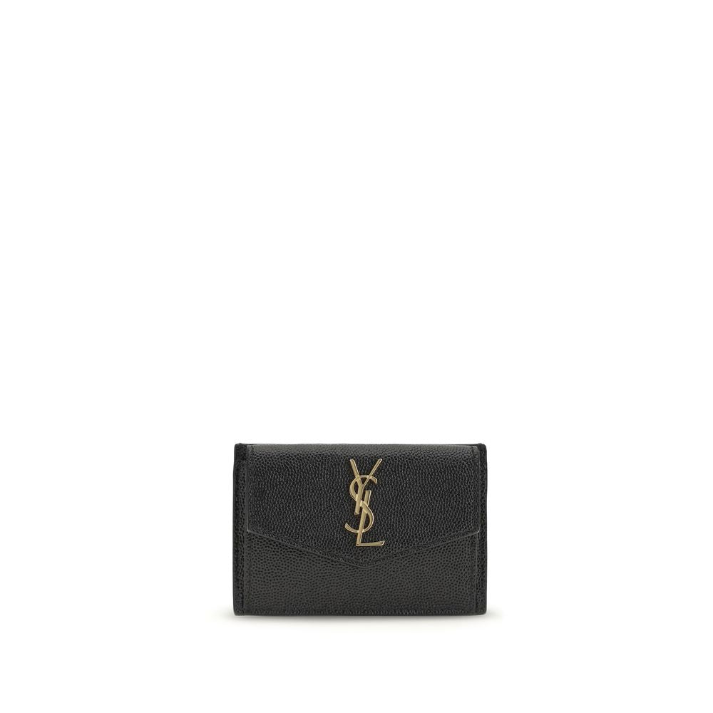 Saint Laurent Black Calf Leather Bos Taurus Wallet - Luxury Accessory